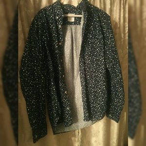 Mens Floral Button Shirt Size Large